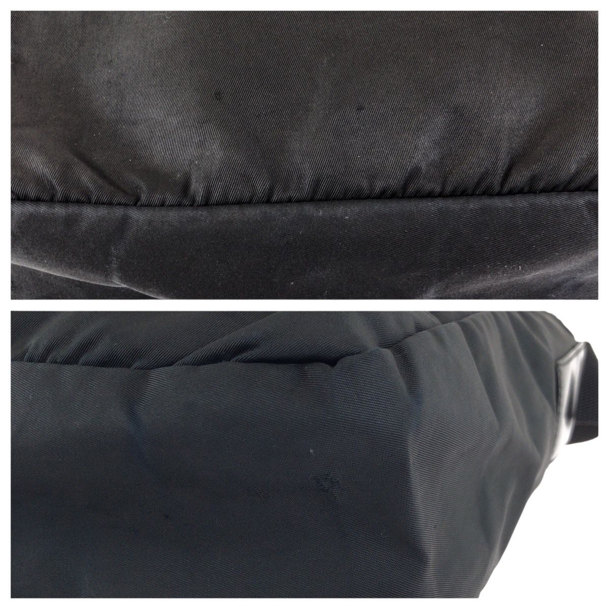 Prada Tessuto Black Silver Nylon Shoulder Bag — view 5