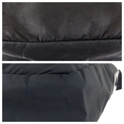 Prada Tessuto Black Silver Nylon Shoulder Bag — view 5