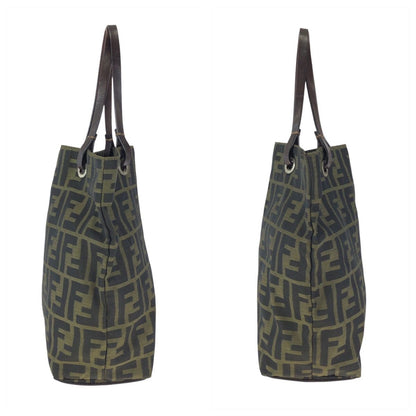 Fendi Zucca Brown Dark Nylon Leather Tote — view 7
