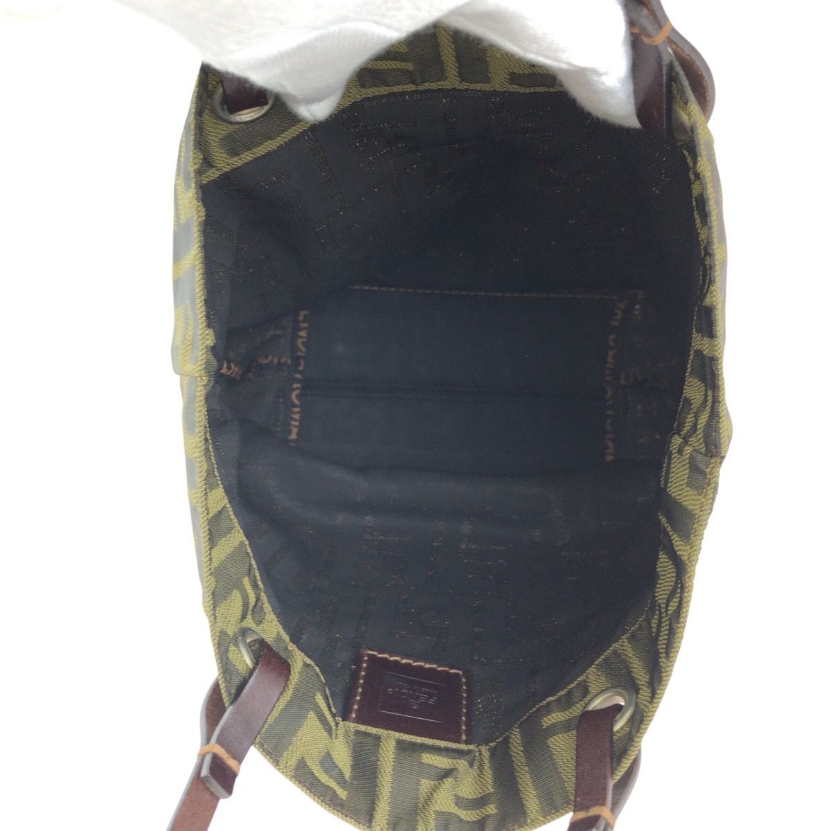 Fendi Zucca Brown Dark Nylon Leather Tote — view 8