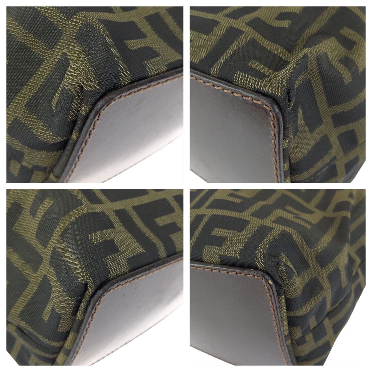 Fendi Zucca Brown Dark Nylon Leather Tote — view 3