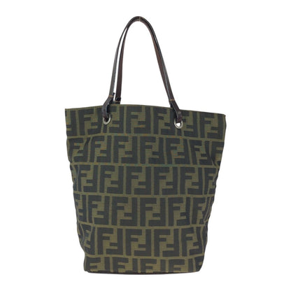 Fendi Zucca Brown Dark Nylon Leather Tote — view 2