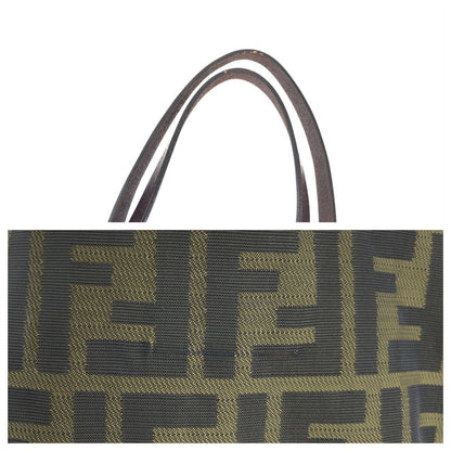 Fendi Zucca Brown Dark Nylon Leather Tote — view 5