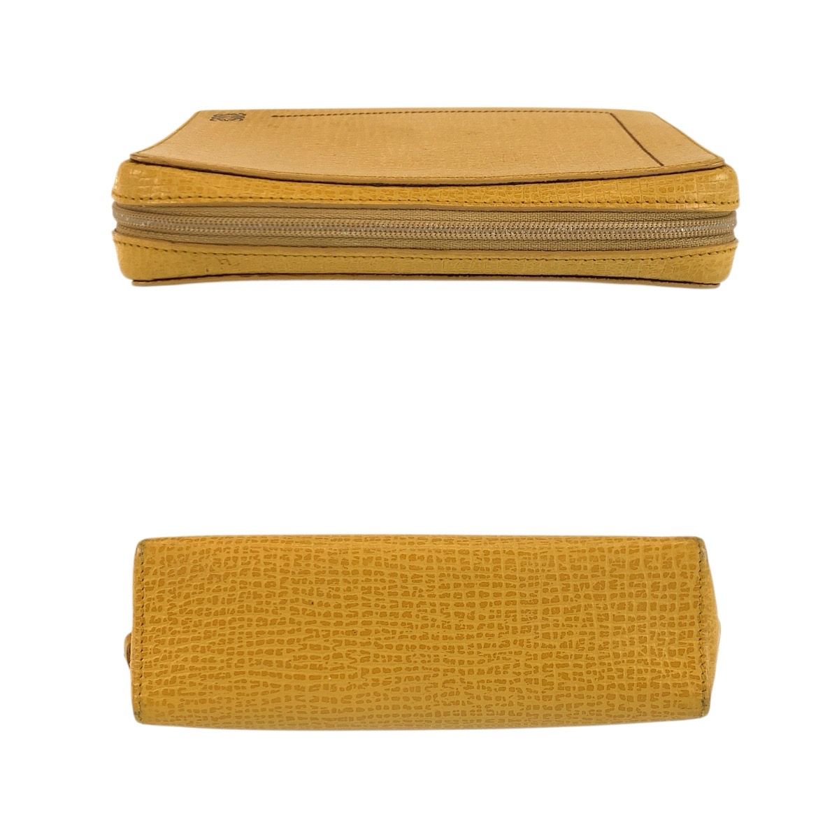 Loewe Anagram Yellow Leather Pouch Makeup — view 9