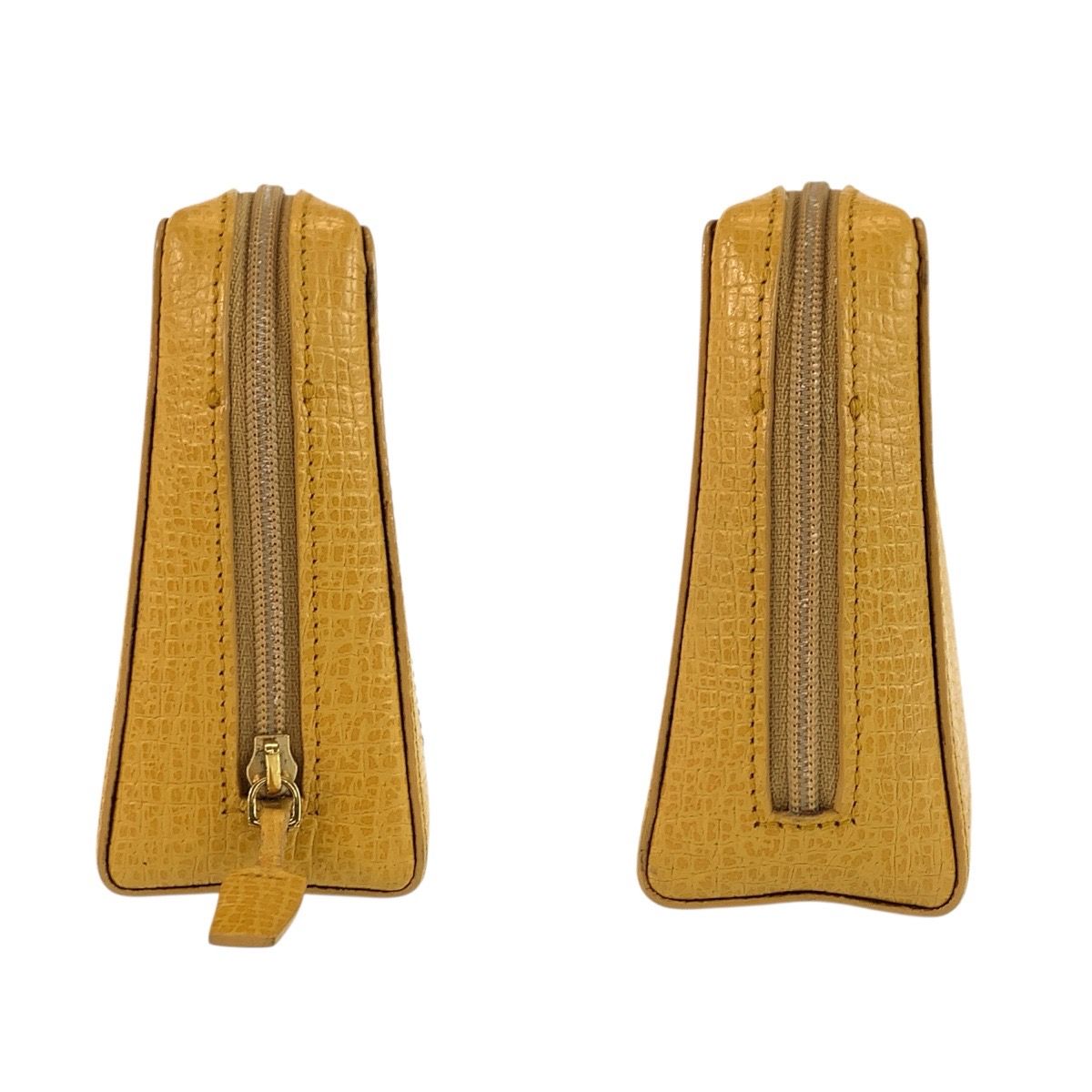 Loewe Anagram Yellow Leather Pouch Makeup — view 7