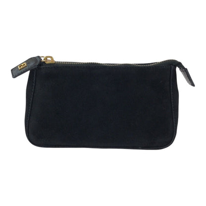 Fendi Vintage Black Gold Nubuck Pouch Makeup Case