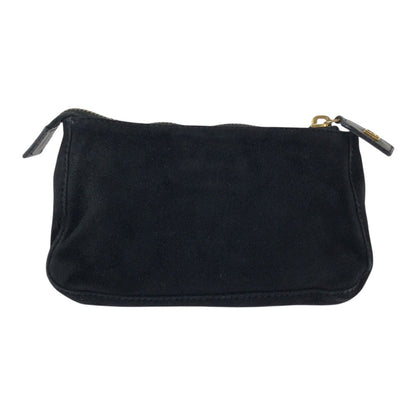 Fendi Vintage Black Gold Nubuck Pouch Makeup Case — view 2