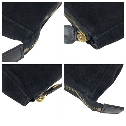 Fendi Vintage Black Gold Nubuck Pouch Makeup Case — view 4