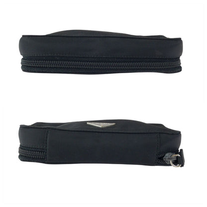 Prada Tessuto Black Silver Nylon Pouch Makeup Case — view 9