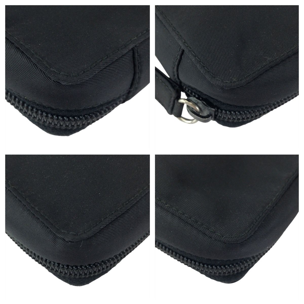 Prada Tessuto Black Silver Nylon Pouch Makeup Case — view 3