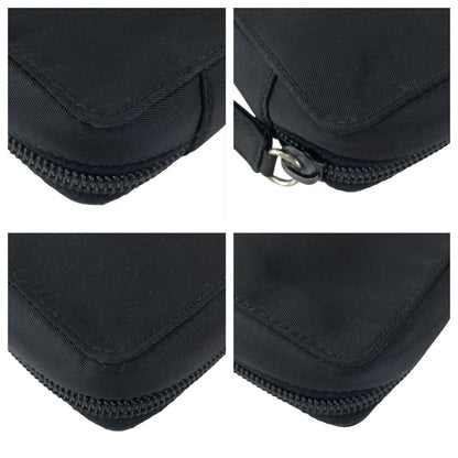 Prada Tessuto Black Silver Nylon Pouch Makeup Case — view 3