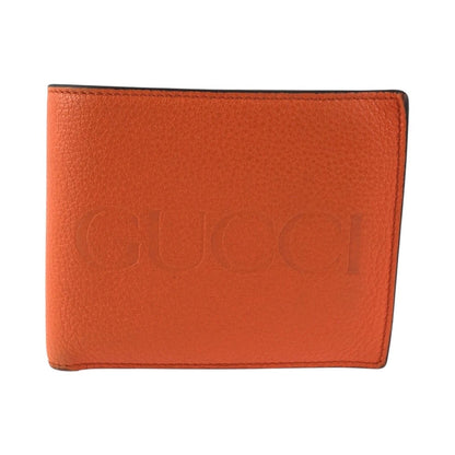 Gucci Orange Leather Fold Wallet Compact