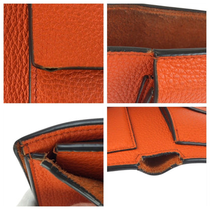 Gucci Orange Leather Fold Wallet Compact — view 8