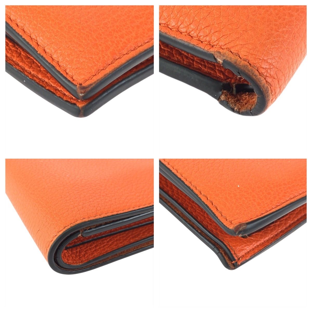 Gucci Orange Leather Fold Wallet Compact — view 4