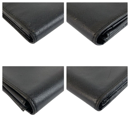 Prada Saffiano Black Silver Leather Card Case Business Holder — view 7