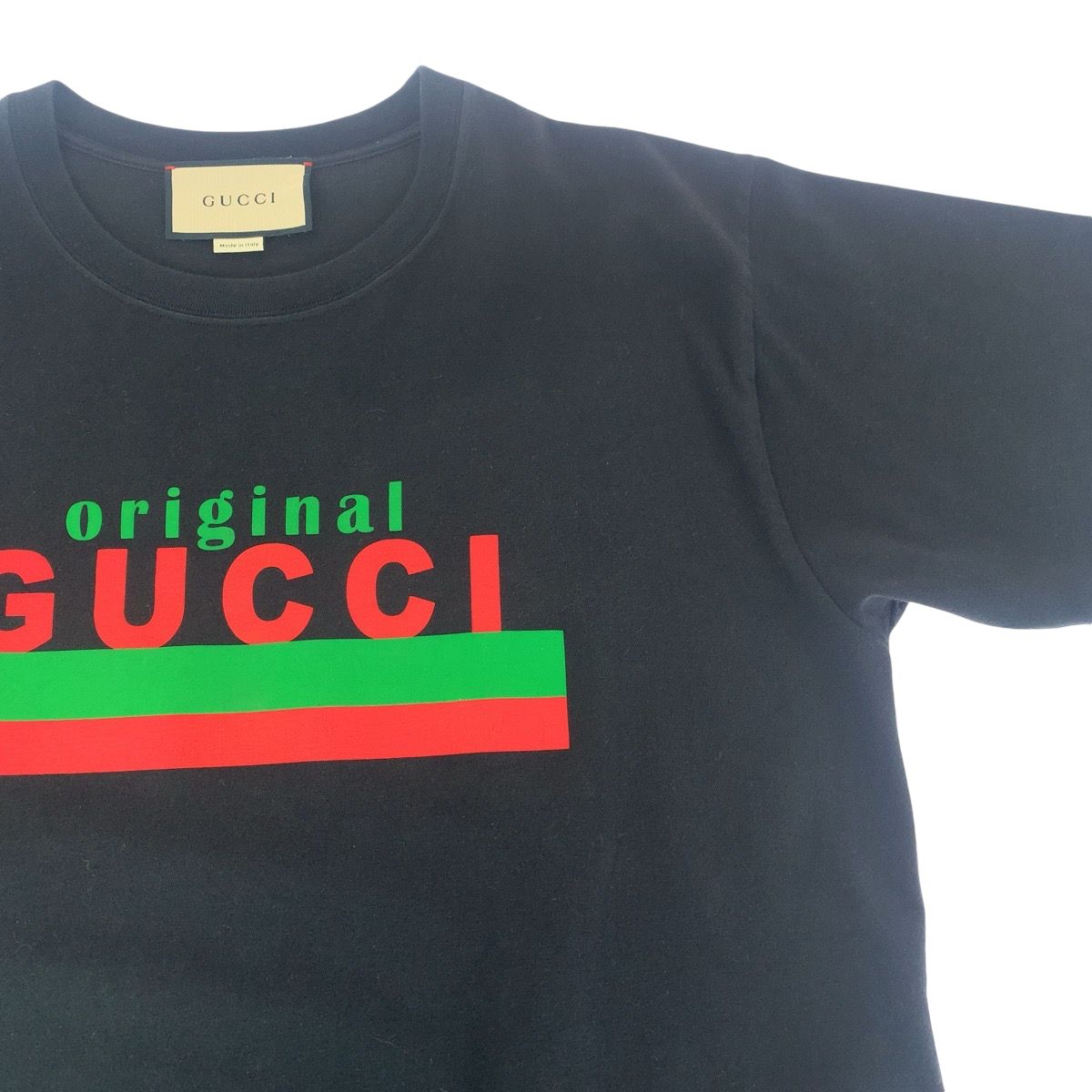 Gucci Logo S Black Multicolor Cotton Short Sleeve T-Shirt — view 7
