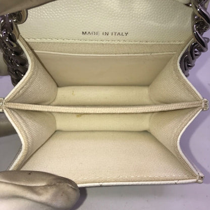 Chanel Caviar Leather Micro Quilted Chain Shoulder Bag White Price Negotiation — view 5
