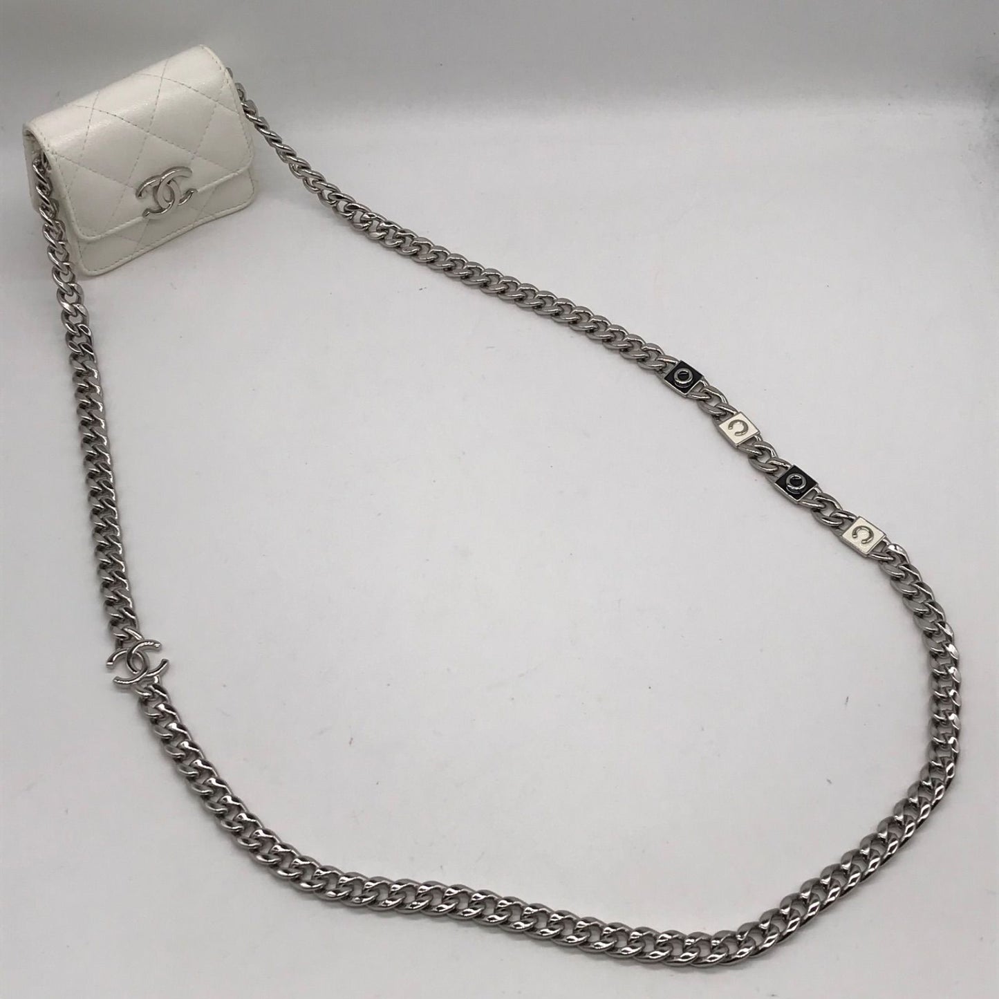 Chanel Caviar Leather Micro Quilted Chain Shoulder Bag White Price Negotiation — view 8