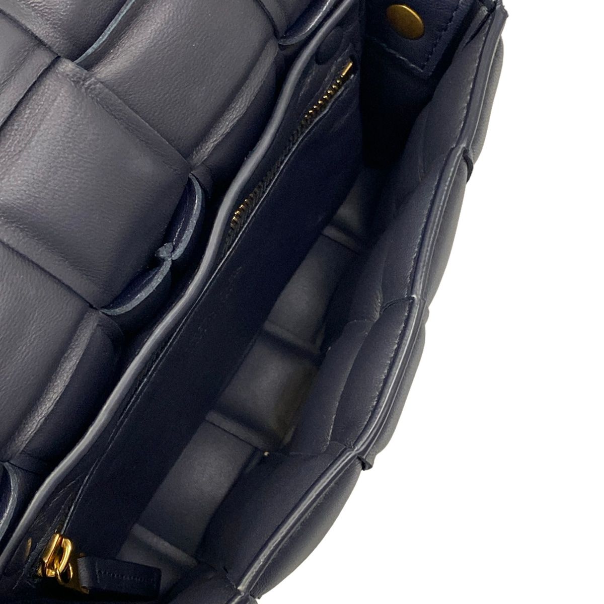 Bottega Veneta Shoulder Bag Padded Cassette Dark Navy Lambskin — view 7