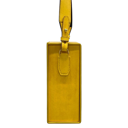 Fendi Shoulder Bag Pack Yellow Black Leather — view 2