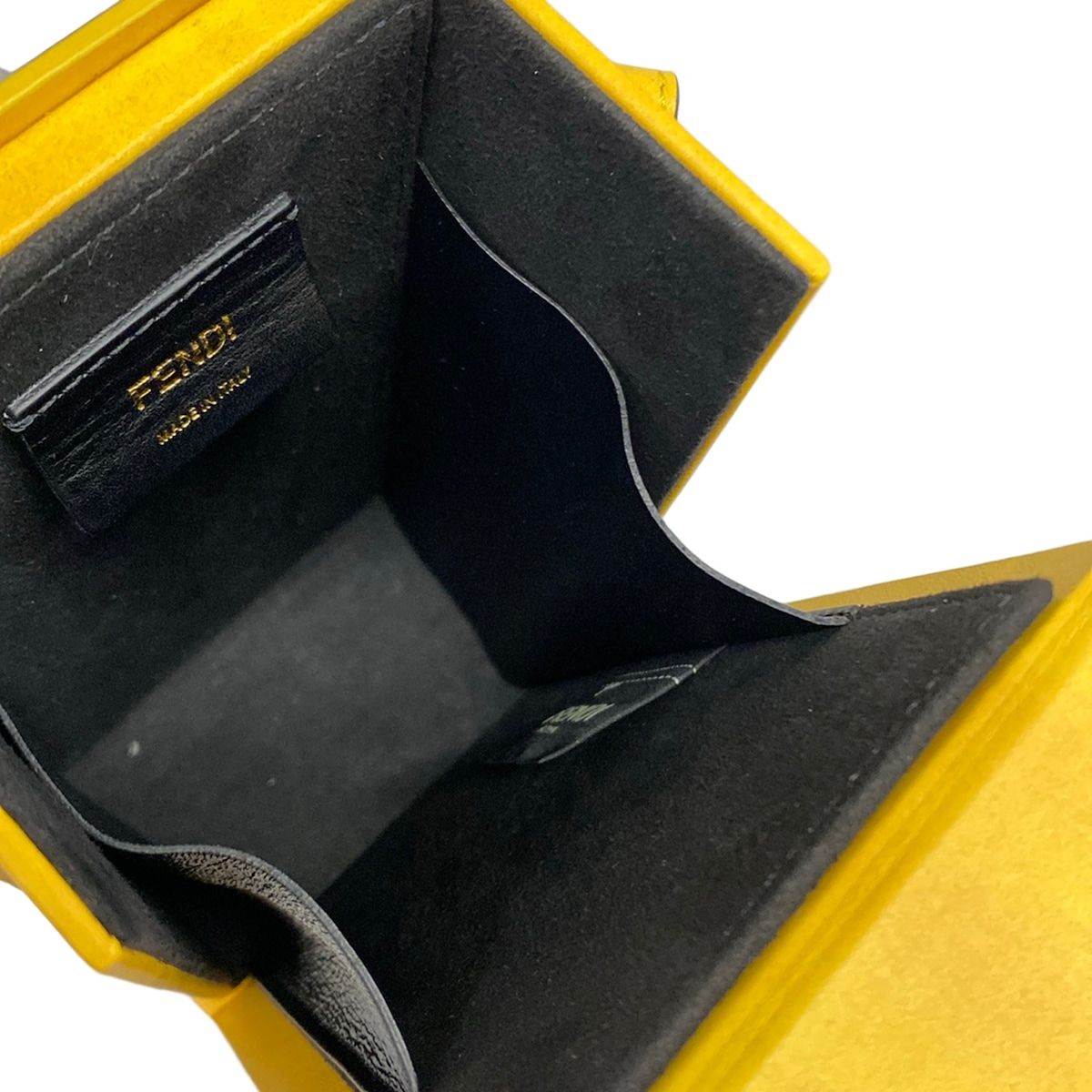 Fendi Shoulder Bag Pack Yellow Black Leather — view 7