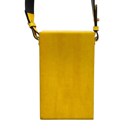Fendi Shoulder Bag Pack Yellow Black Leather — view 3