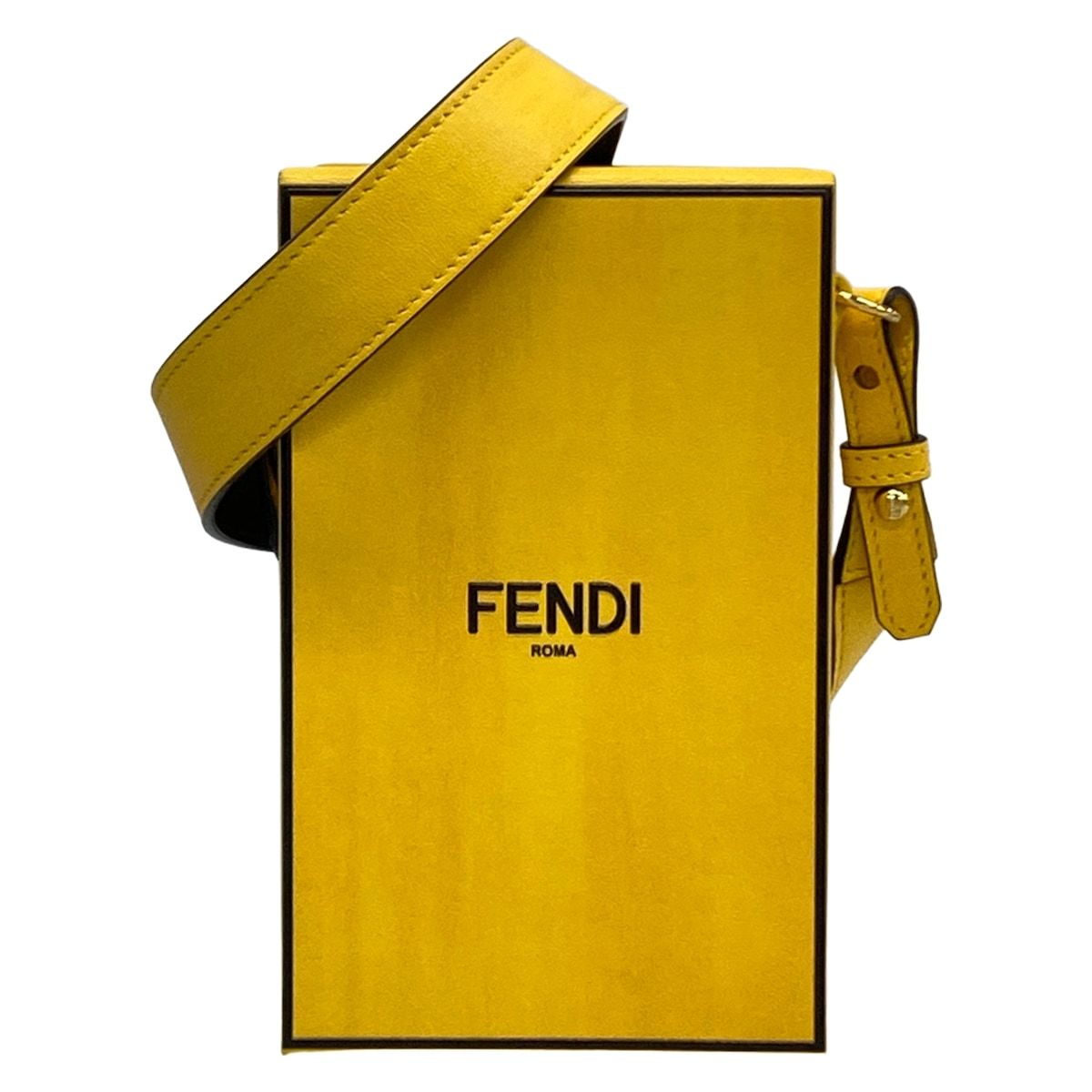 Fendi Shoulder Bag Pack Yellow Black Leather