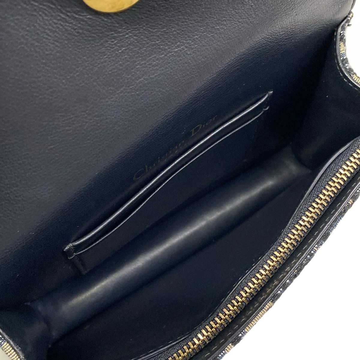 Dior Waist Pouch Saddle Oak Beige Navy Leather — view 7