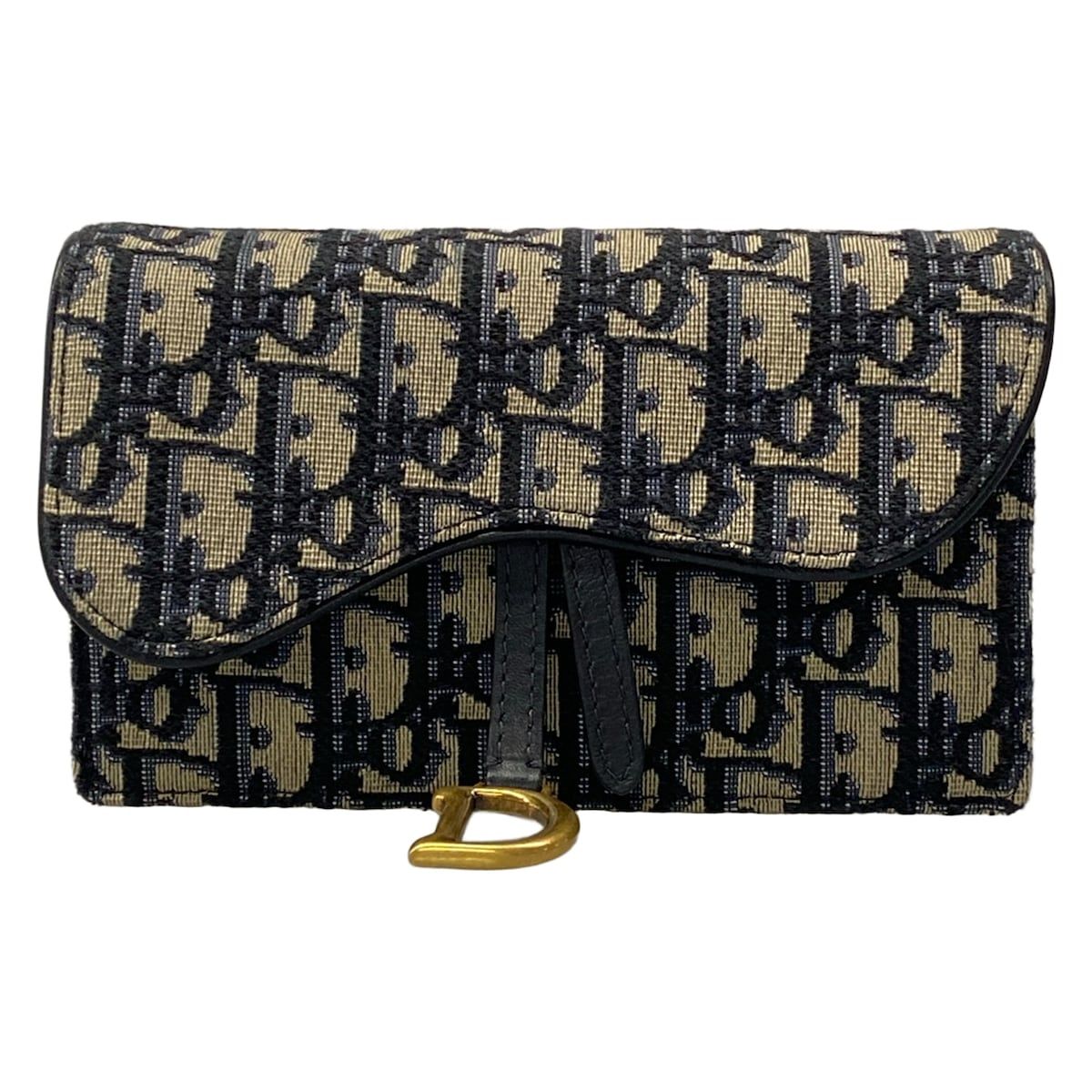 Dior Waist Pouch Saddle Oak Beige Navy Leather