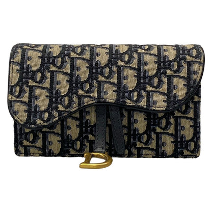 Dior Waist Pouch Saddle Oak Beige Navy Leather