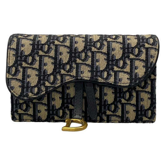 Dior Waist Pouch Saddle Oak Beige Navy Leather