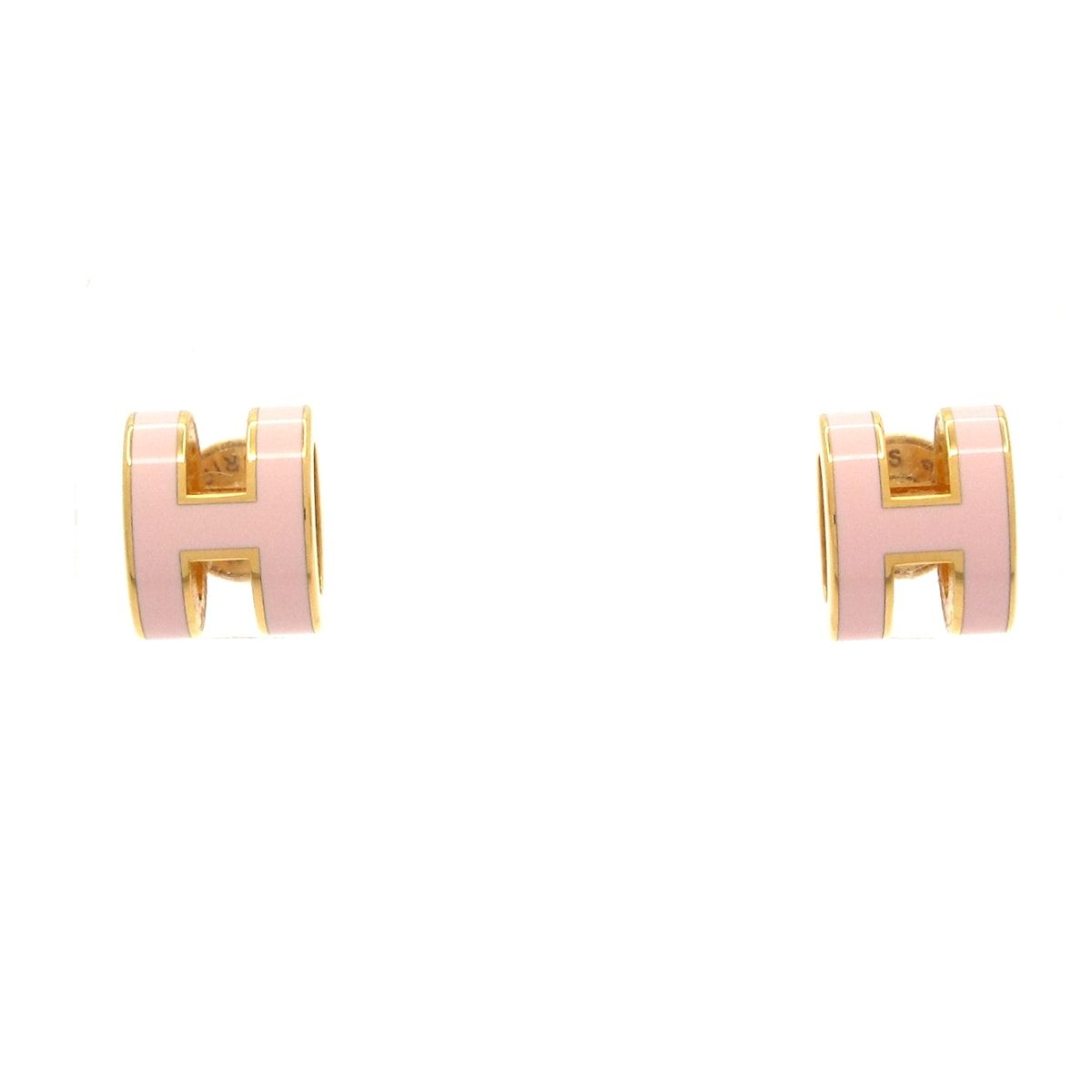 Hermes Earrings Mini Pop Gold Light Pink