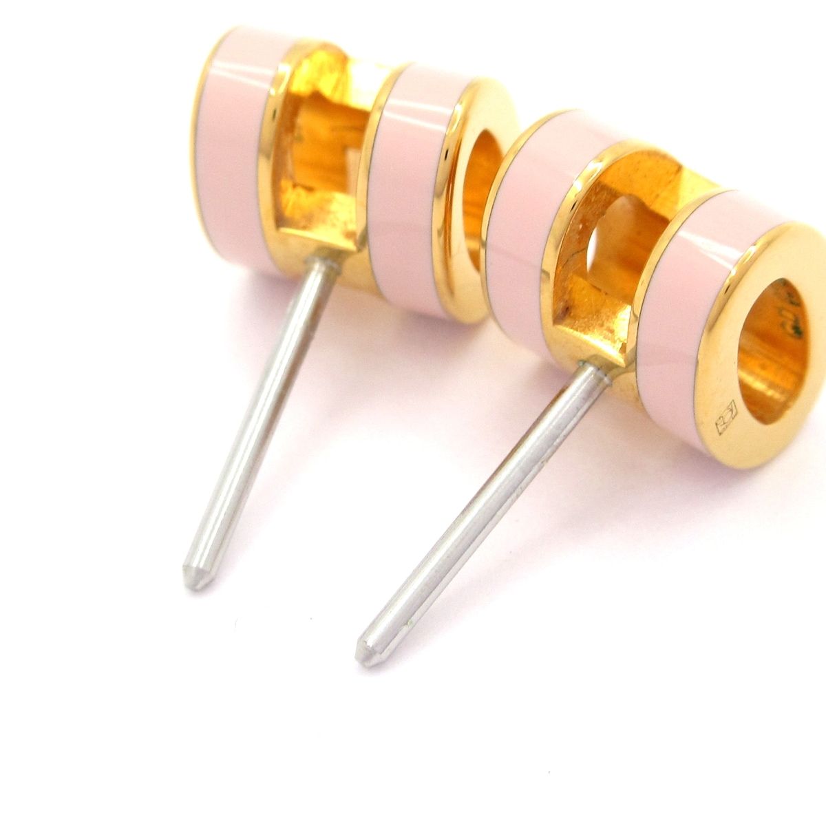 Hermes Earrings Mini Pop Gold Light Pink — view 4