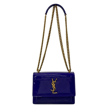 Saint Laurent Paris Shoulder Bag Sunset Small Blue Chain Leather