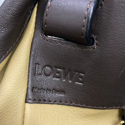 Loewe Tote Hammock Drawstring Beige Dark Brown Leather — view 9