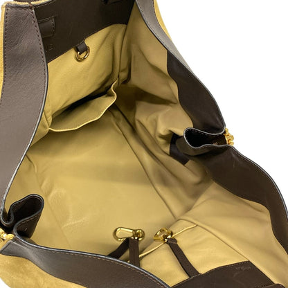 Loewe Tote Hammock Drawstring Beige Dark Brown Leather — view 7