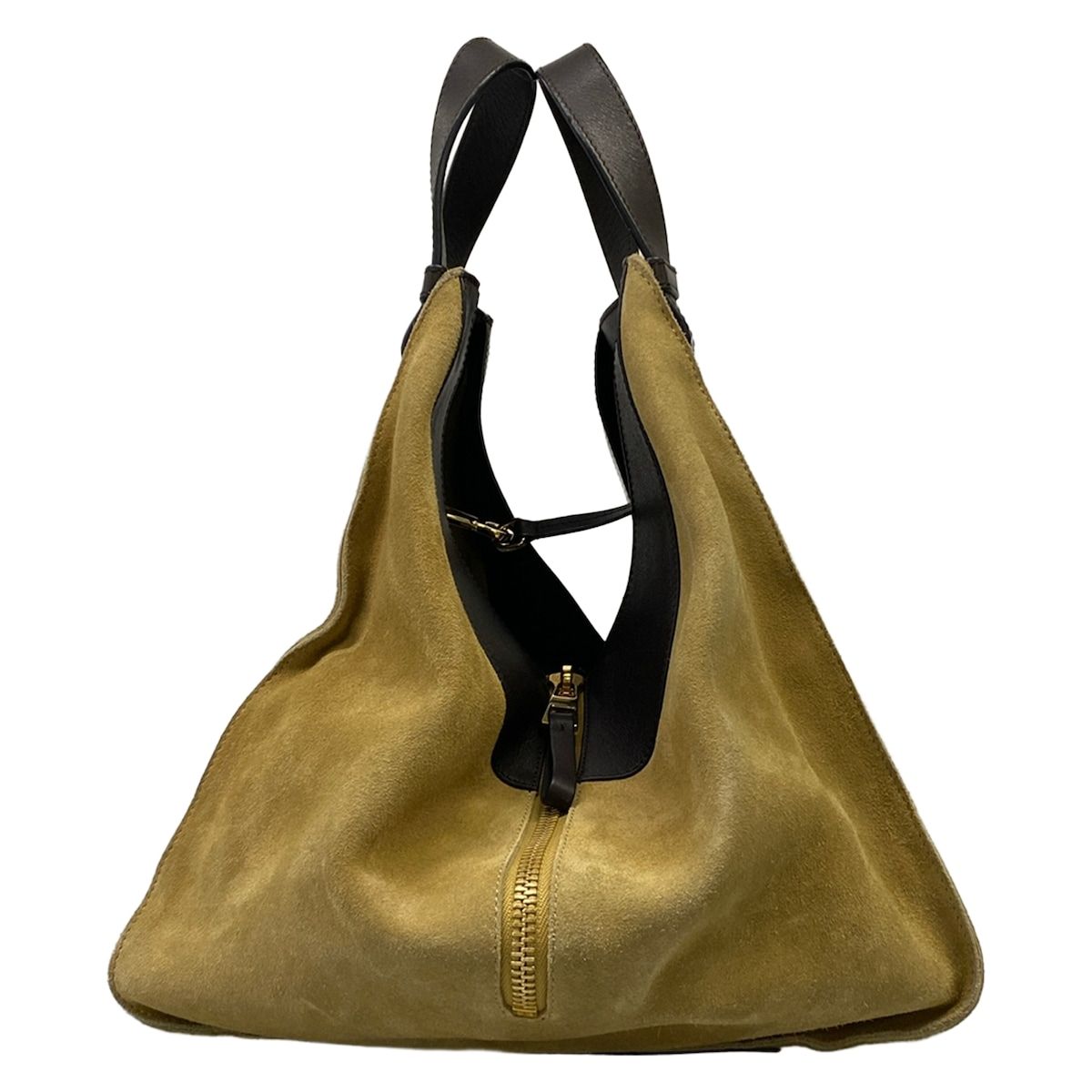 Loewe Tote Hammock Drawstring Beige Dark Brown Leather — view 2