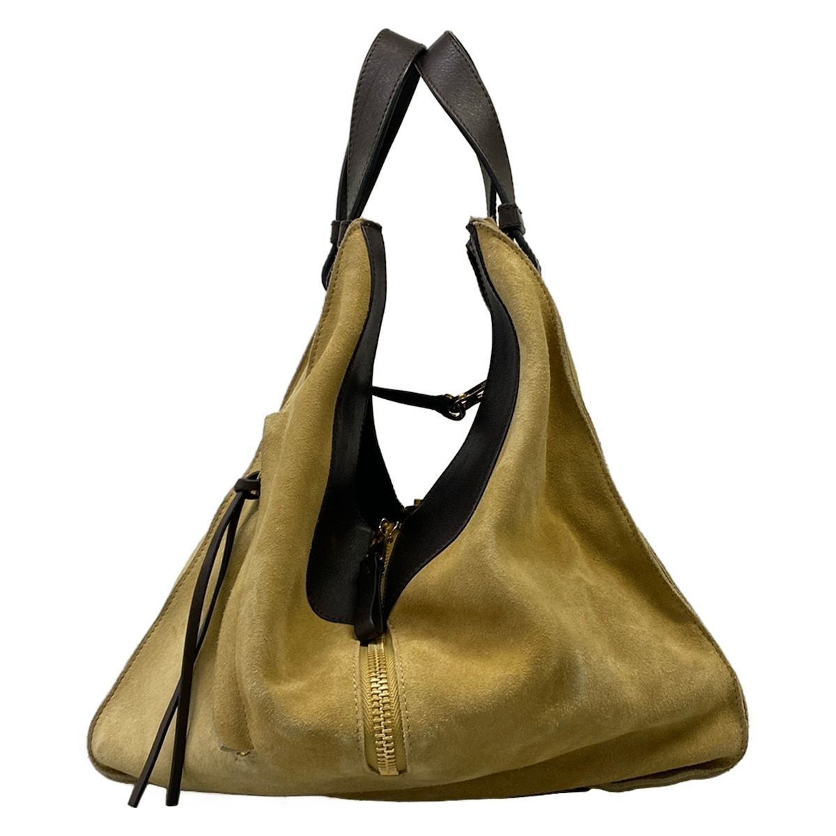 Loewe Tote Hammock Drawstring Beige Dark Brown Leather — view 4