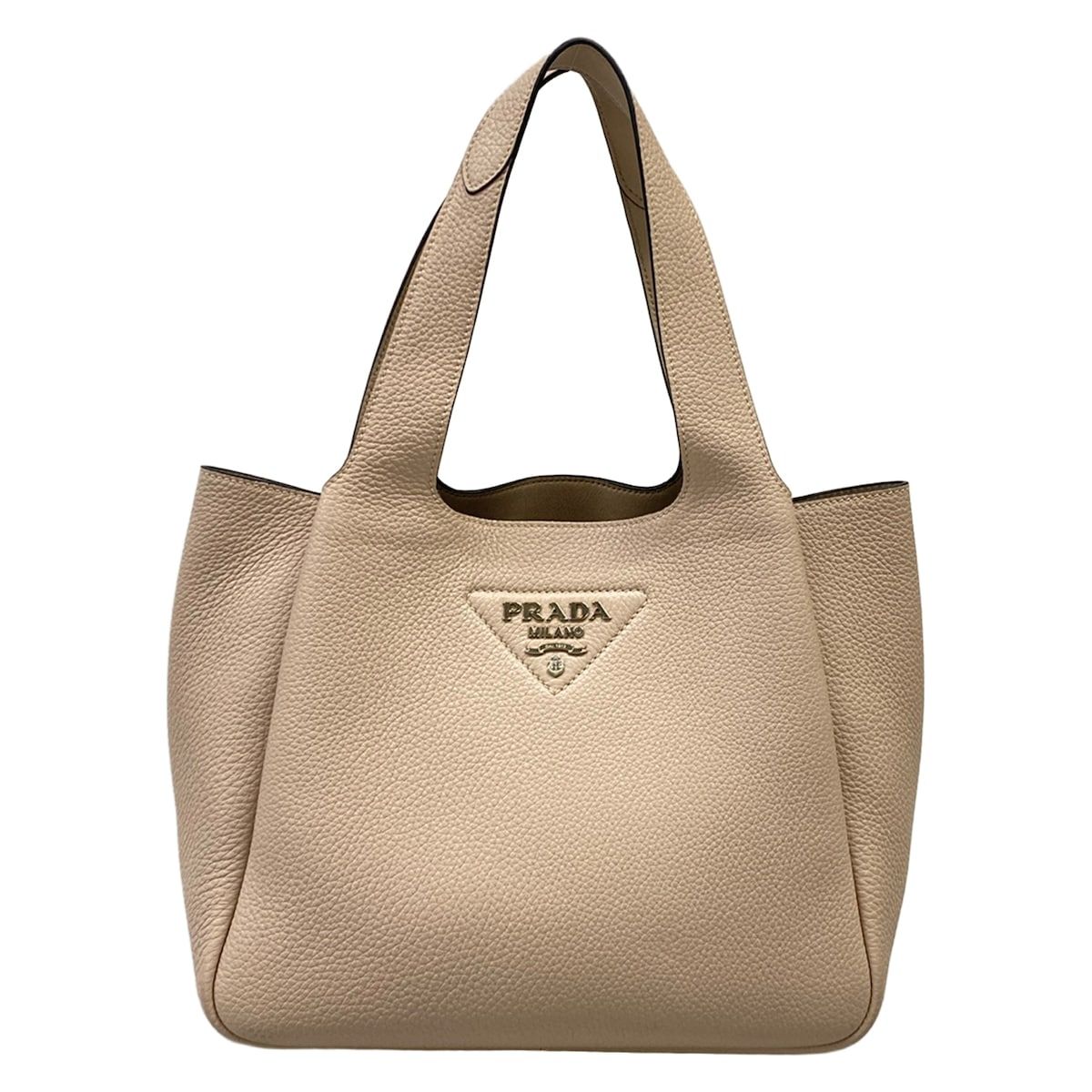 Prada Tote Pink Beige Leather
