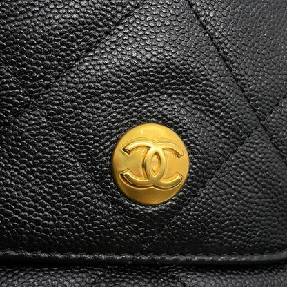 Chanel Shoulder Bag CC Logo Quilted Hobo Caviar Leather 2-Way Black — view 8