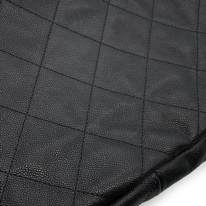 Chanel Shoulder Bag CC Logo Quilted Hobo Caviar Leather 2-Way Black — view 9