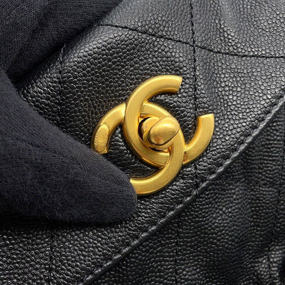 Chanel Shoulder Bag CC Logo Quilted Hobo Caviar Leather 2-Way Black — view 7