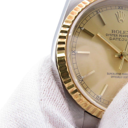 Rolex Datejust Number SS 18k Yellow Gold Watch Champagne Dial — view 5