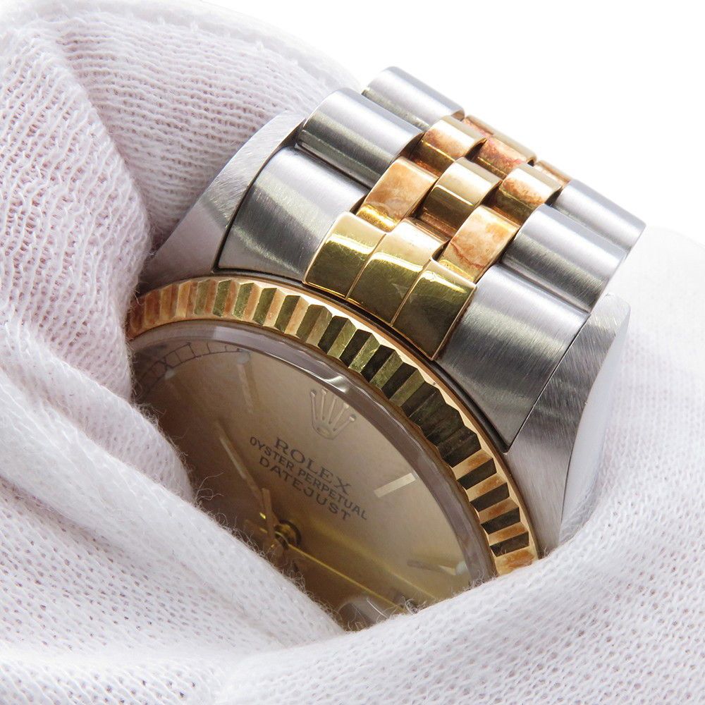Rolex Datejust Number SS 18k Yellow Gold Watch Champagne Dial — view 6