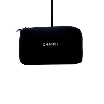Chanel New Travel Line Pouch Clutch Case Nylon Black CC Logo All Over Pattern — view 2
