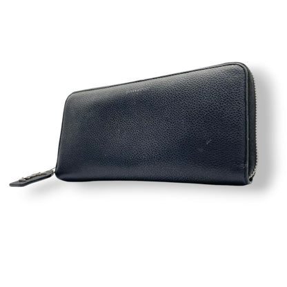 Saint Laurent Wallet Zip Around Leather Navy YSL Logo Classic Vintage Retro