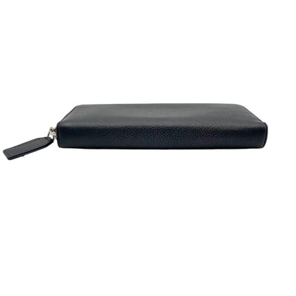 Saint Laurent Wallet Zip Around Leather Navy YSL Logo Classic Vintage Retro — view 7