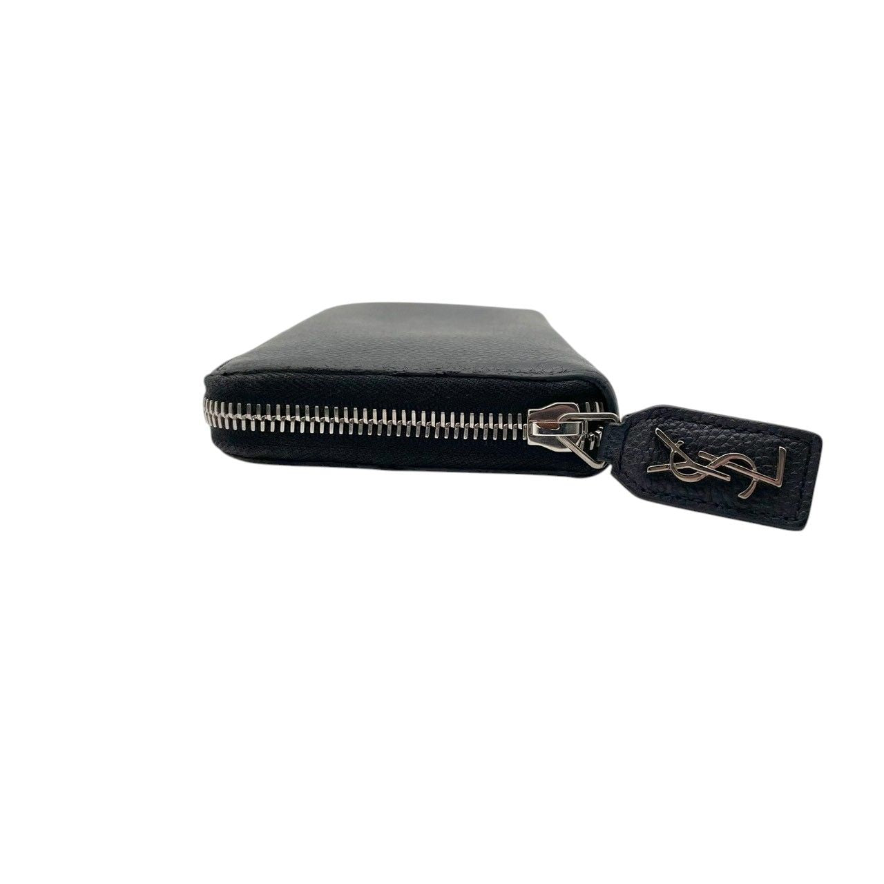 Saint Laurent Wallet Zip Around Leather Navy YSL Logo Classic Vintage Retro — view 4