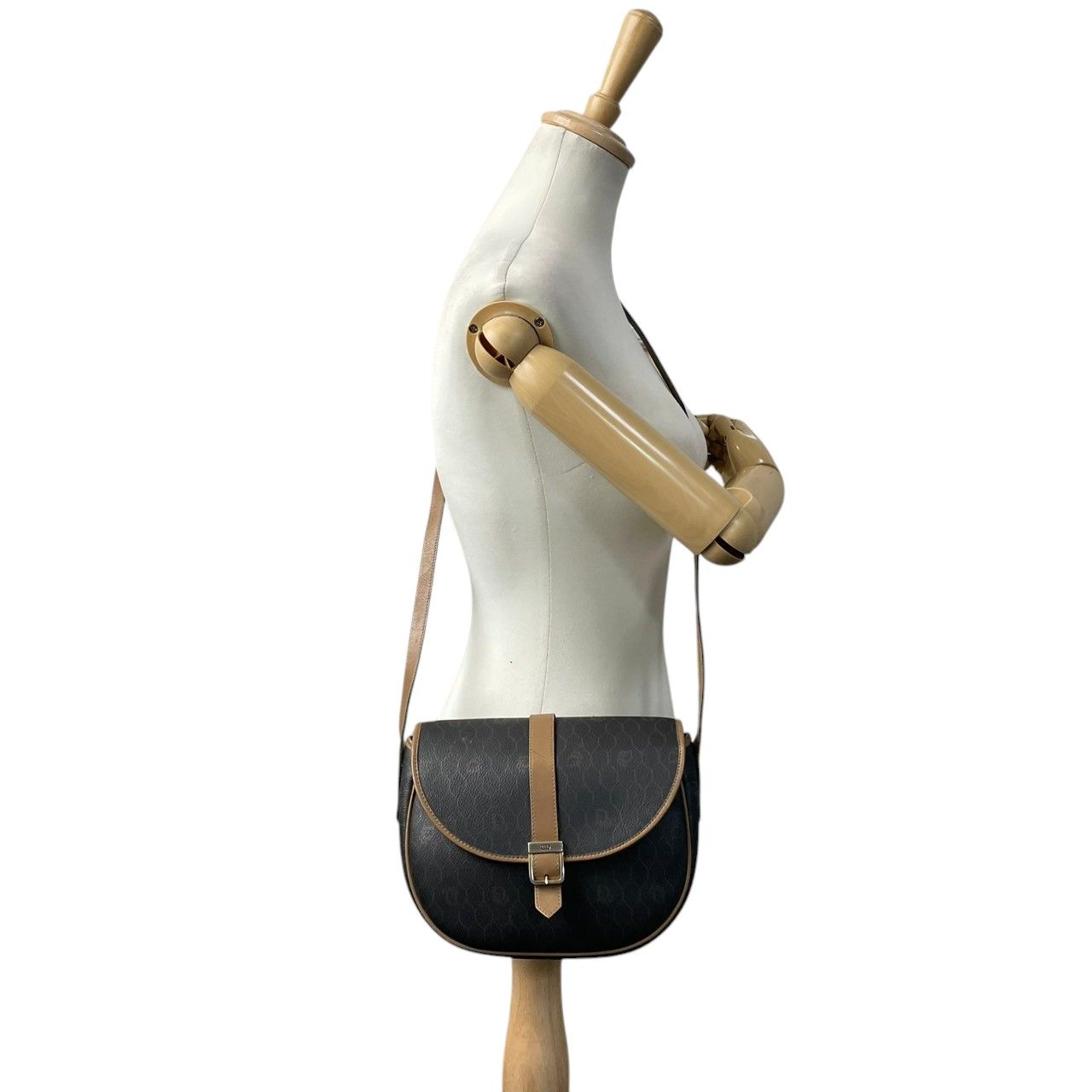 Dior Shoulder Bag Honeycomb Pattern Leather Brown Crossbody Available Vintage — view 4