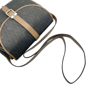 Dior Shoulder Bag Honeycomb Pattern Leather Brown Crossbody Available Vintage — view 7